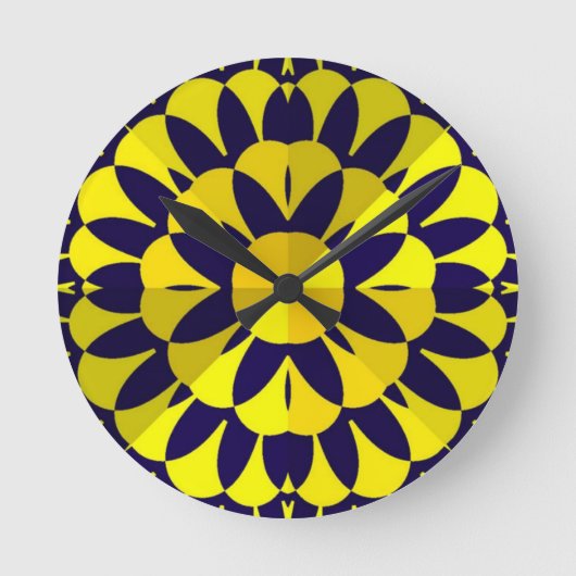 Sunny Fractal Art Ronde Klok (Voorkant)