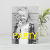 Sunny Fun Cool Minimal Modern Photo Birthday Kaart (Staand voorkant)