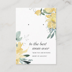 SUNNY GELLOW FLORAL MOM GIFT EARRING DISPLAY CARD PLAATSKAARTJE