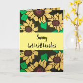 Sunny Get Well Wensen Zonnebloemen Helder Geel Kaart (Gele Bloem)