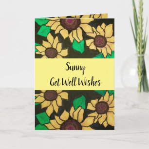 Sunny Get Well Wint Sunflower Bright Yellow Kaart