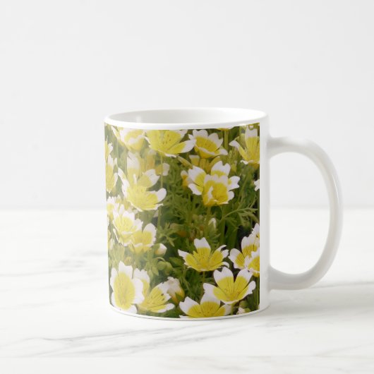 Sunny Gold White Flowers Koffiemok (Rechts)