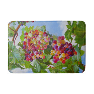 Sunny Grapevine - Kleurrijke Druiven Stilleven Ver Badmat