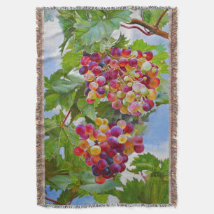 Sunny Grapevine - Kleurrijke Druiven Stilleven Ver Deken