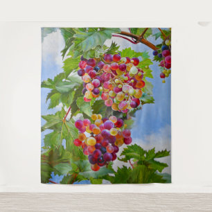 Sunny Grapevine - Kleurrijke Druiven Stilleven Ver Wandkleed