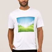 Sunny Green Field Landscape T-shirt (Voorkant)