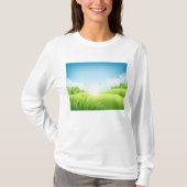 Sunny Green Field Landscape T-shirt (Voorkant)