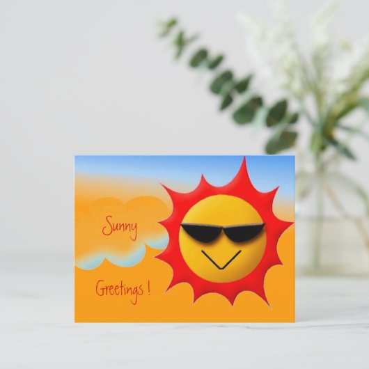 Sunny Greetings Briefkaart (Staand voorkant)