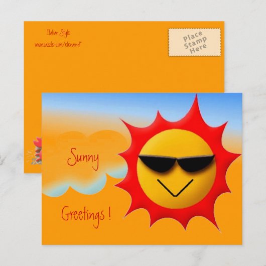 Sunny Greetings Briefkaart (Voorkant / Achterkant)