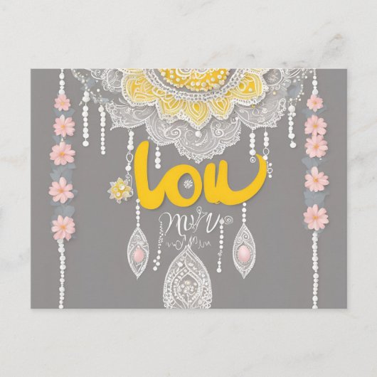 Sunny Grey Lace AI art Briefkaart (Voorkant)