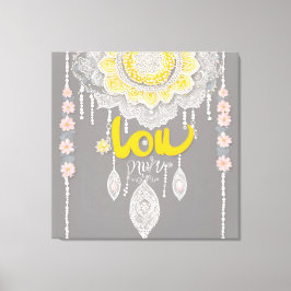 Sunny Grey Lace AI art Canvas Afdruk