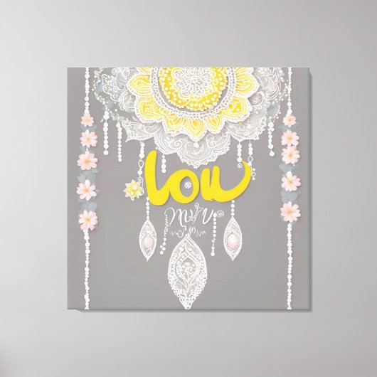 Sunny Grey Lace AI art Canvas Afdruk (Voorkant)
