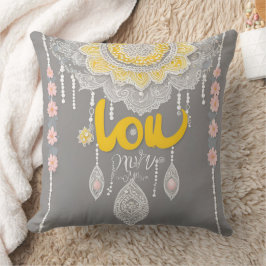 Sunny Grey Lace AI art Kussen