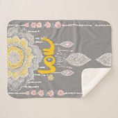 Sunny Grey Lace AI art Sherpa Deken (Voorkant (horizontaal))