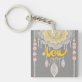 Sunny Grey Lace AI art Sleutelhanger