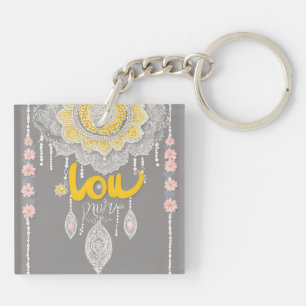 Sunny Grey Lace AI art Sleutelhanger