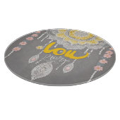 Sunny Grey Lace AI art Snijplank (Hoek)