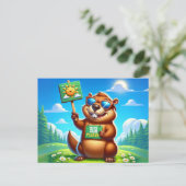 Sunny Groundhog Feestdagenkaart (Staand voorkant)