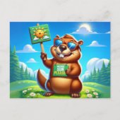 Sunny Groundhog Feestdagenkaart (Voorkant)