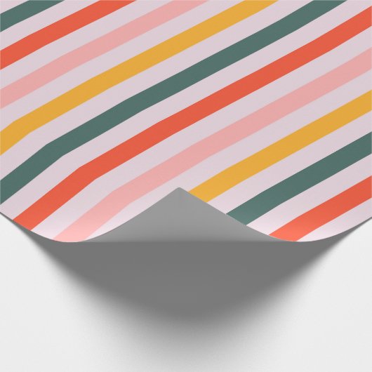 Sunny Horizontal Stripes Cadeaupapier (Hoek)