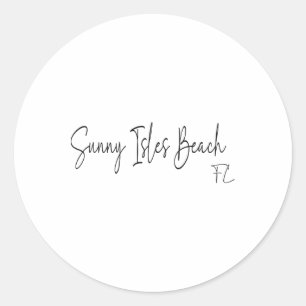 Sunny Isles Beach Florida Ca Retro  Ronde Sticker