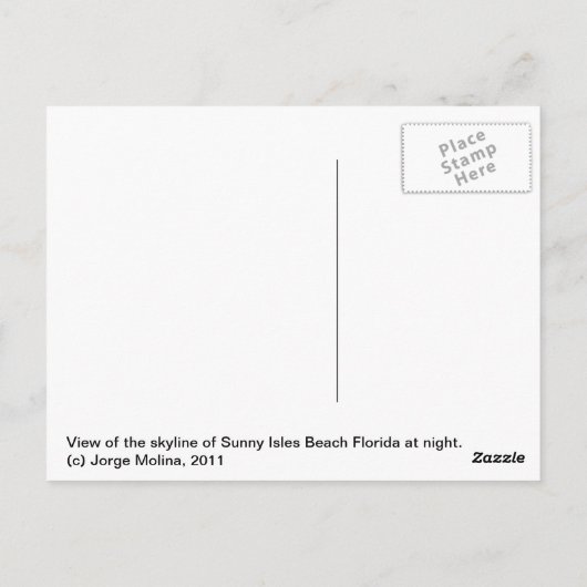 Sunny Isles Beach, Florida, VS Briefkaart (Achterkant)