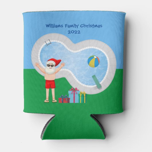 Sunny Kerstkerstkerstkerstman Cute Custom Pool Par Blikjeskoeler (Voorkant)