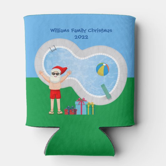 Sunny Kerstkerstkerstkerstman Cute Custom Pool Par Blikjeskoeler (Achterkant)