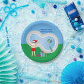 Sunny Kerstkerstkerstkerstman Cute Custom Pool Par Papieren Bordje (Feest)