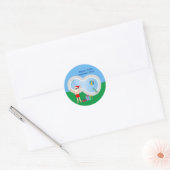 Sunny Kerstkerstkerstkerstman Cute Custom Pool Par Ronde Sticker (Envelop)