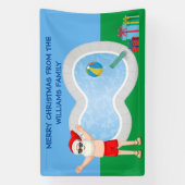 Sunny Kerstkerstkerstkerstman Cute Custom Pool Par Spandoek (Verticaal)