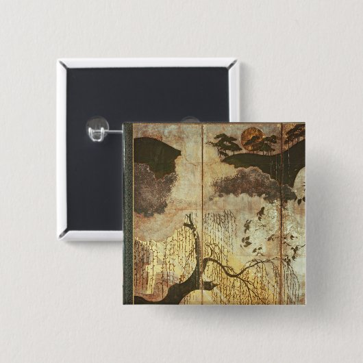 Sunny Landscape Vierkante Button 5,1 Cm (Voorkant /achterkant)