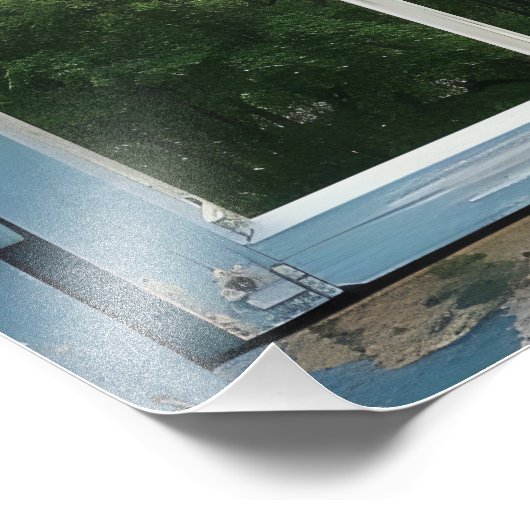 Sunny Landscape Window Uitzicht Foto Afdruk (Hoek)