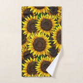 Sunny Large Sunflower Patroon Bad Handdoek (Handdoek)