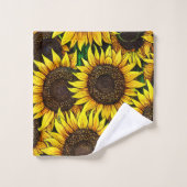 Sunny Large Sunflower Patroon Bad Handdoek (Wasdoekje)
