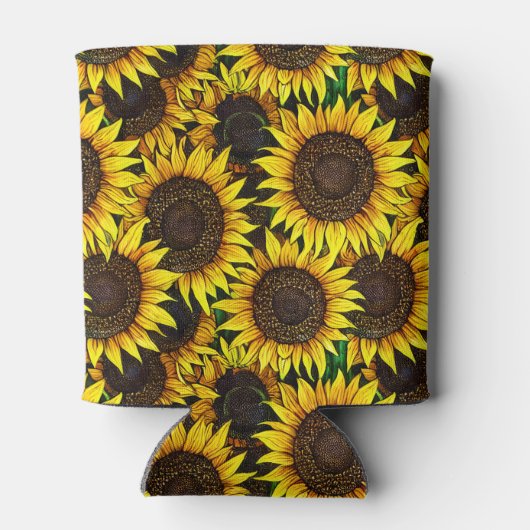 Sunny Large Sunflower Patroon Blikjeskoeler (Achterkant)