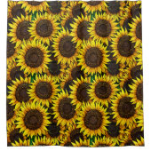 Sunny Large Sunflower Patroon Douchegordijn (Voorkant)