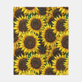 Sunny Large Sunflower Patroon Fleece Deken (Voorkant)