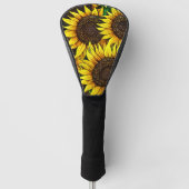 Sunny Large Sunflower Patroon Golfheadcover (Voorkant)