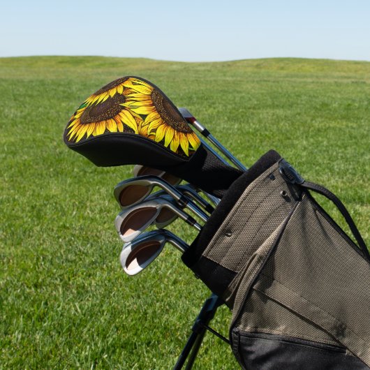 Sunny Large Sunflower Patroon Golfheadcover (Insitu)