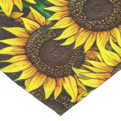 Sunny Large Sunflower Patroon Korte Tafelloper (Hoek)