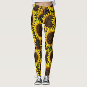 Sunny Large Sunflower Patroon Leggings (Voorkant)