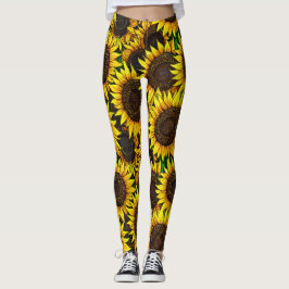 Sunny Large Sunflower Patroon Leggings