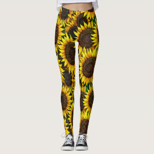 Sunny Large Sunflower Patroon Leggings
