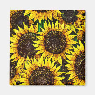 Sunny Large Sunflower Patroon Magneet