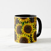 Sunny Large Sunflower Patroon Mok (Voorkant rechts)