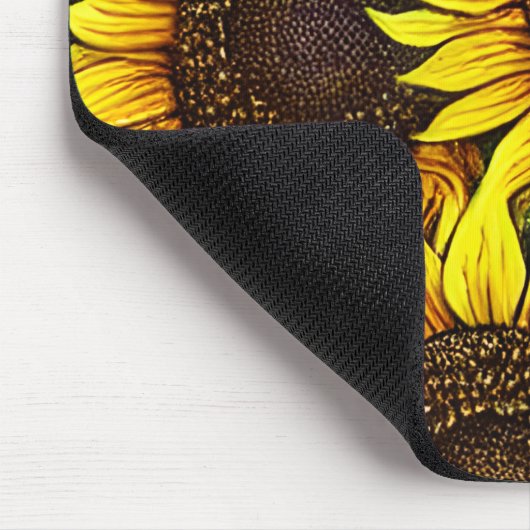 Sunny Large Sunflower Patroon Muismat (Hoek)