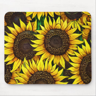 Sunny Large Sunflower Patroon Muismat