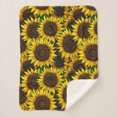 Sunny Large Sunflower Patroon Sherpa Deken (Voorkant)