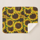 Sunny Large Sunflower Patroon Sherpa Deken (Voorkant (horizontaal))